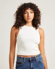 Jonesy Recut Singlet in Coconut