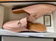 NIB Authentic-Gucci Princetown-Pink-38 8-Horsebit-Designer-Loafer-Slide-Mules