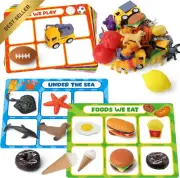 Sorting Toy for Toddlers, Animals, Dinosaurs, Fruits, Vehicles & Farm Playset