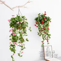 在飛比找樂天市場購物網優惠-仿真植物 壁掛仿真植物假花玫瑰花吊蘭盆栽客廳陽台牆壁吊頂塑料