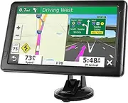 GPS Navigator for Car, Latest 2025 Map, Truck GPS 9 inch Touch Screen, Real Voice Spoken Turn-by-Turn Direction Reminding, Speed and Red Light Warning, Vehicle GPS Satellite Navigation System (Grey)