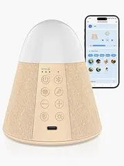 Baby Sound Machine, Vanzon Smart App Control White Noise Machine with 54 Soothing Sounds, Auto-Off Timer, 15 RGB Night Light Modes, Suitable for Adults Kids Sleep