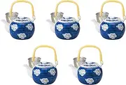 Set of 5, Dami Floor Plant No. 8 Earthen Bottle [8.5 x 6.3 x 5.1 inches (21.5 x 16 x 13 cm), 59.1 fl oz (1500 cc)] | Setomonohonpo Dobin, Made in China