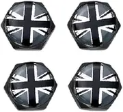 4Pcs UK Flag, Car License Plate Frame with Fixed Bolt Metal Screws, Compatible with MINI Cooper S JCW F56 F60 R55 R56 R60 Accessories(1PCS)