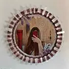 Crystal Healing Mirror – Selenite, Amethyst, Rose Quartz for Spiritual Home Deco
