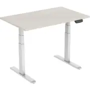 ERGOVIDA Sit-Stand Straight Electric Desk White Frame 1800 x 750mm Lightwood Top