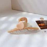 Heart Acetate Hair Clamp K09-297 - Light Pink - One Size
