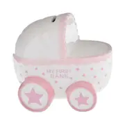 Gibson Gifts Ceramic Baby/Infant Pram Money Box Coin Storage w/ Stopper