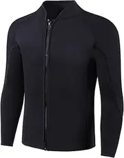 INTBOSS Wetsuit Top Men,2mm Mens Wetsuit Top 3mm Long Sleeve Wetsuit Jacket Men Front Zip Warm Wets Suit Jackets for Men Stretch Mens Wetsuit Top