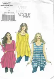 B255 VOGUE V8707: TOP SIZE 4-14 SEWING PATTERN