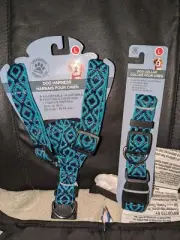 New Dog Harness + Reflective Pet Collar Set Size Large Kennel Club Set of 2 New