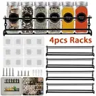 4/8/12X SPICE HERB JAR RACK HOLDER KITCHEN DOOR CUPBOARD STORAGE WALL ORGANISER