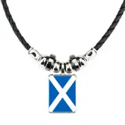 St Andrews Scotland Light Blue Soft Black Rope Necklace With Velvet Gift Bag