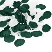 Fake Rose Petals, Artificial Petals for Wedding Proposal,Dark Green White