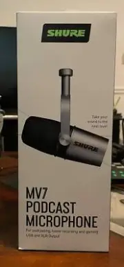 Shure MV7 Podcast Microphone USB and XLR Dynamic Cardioid Podcast Microphone