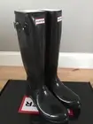 Hunter Original Gloss W23616 Rubber Boots Sz 10 Female - Black