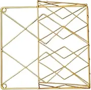 Vaguelly Wall Mounted Book Storage Rack Iron Magazine Holder Organizer with Elegant Design for Home and Office Decor for Displaying Books Photos and Artwork Golden