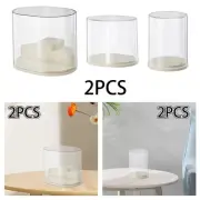 2Pcs Transparent Display Case Figurine Display Shelf Dustproof Storage Box
