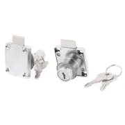 Cabinet Desk Drawer Box File Safe Cam Locks Tool Locker Silver Tone 2pcs