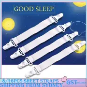 8/16X Elastic Bed Mattress Sheet Straps Clips Grippers Fastener Suspender Strip