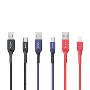 【AUKEY】USB-A to USB-C CB-AKC2 QC3.0 充電線(QC3.0 5V/3A快充 傳輸480Mbps)