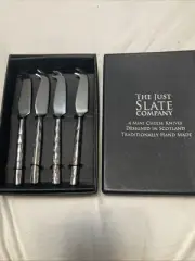 The Just Slate Company 4 Mini Cheese Knives New In box Silver Scotland