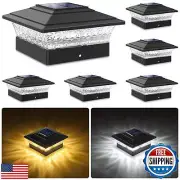 Solar Post Cap Lights Outdoor 6pack, Waterproof Fence Post Lights with 16 Ult