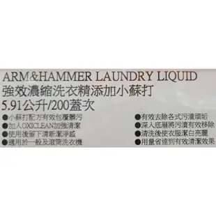 【小如的店】好市多線上代購~ARM & HAMMER 鐵鎚牌 強效洗衣精-添加小蘇打粉(每罐5.91L) 139856