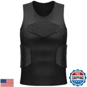 Zicac Men's Compression Padded Shirt Soccer Basketball Protective Gear Chest