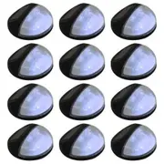 Outdoor Solar Wall Lamps LED 12 pcs Round Black