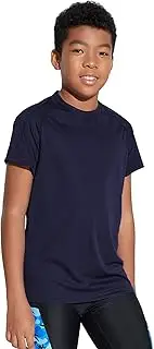 [DEVOROPA] Youth Boys Rash Guard Toddler Swim Shirts Short Sleeve Sun Shirts Lightweight Quick Dry UPF 50+ Kids Surf Swimsuit