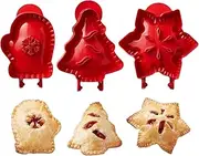 Christmas Hand Pie Maker - 3pcs Christmas Pie Molds Dough Presser Hand Cookie Mold for Kitchen,Cute Pie Makers Christmas Baking Moulds Kit,Christmas Pie Press for Baking
