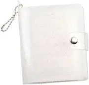 Oshhni Mini Photo Album Keychain for 3x5cm Snapshots - Glow, Sparkling white, 3 Pcs