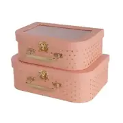 NESTING SUITCASES Mini Pink Gold Set of 2 Kids Suitcase Gift Box toy storage