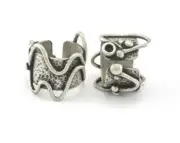 Adjustable Bezel Ring Antique Silver Plated brass 18mm 7.5US inner size 3189
