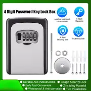 Zinc Alloy Wall Mount Key Lock Box 4 Digit Password Code Lock Secret Storage Box