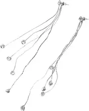 [Ipetboom] Rhinestone Dangle Earrings Tassel Ear Pendant Stylish Gold Silver Women's Jewelry