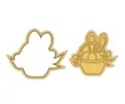Easter egg basket with ears cookie cutter and stamp set debosser two tone