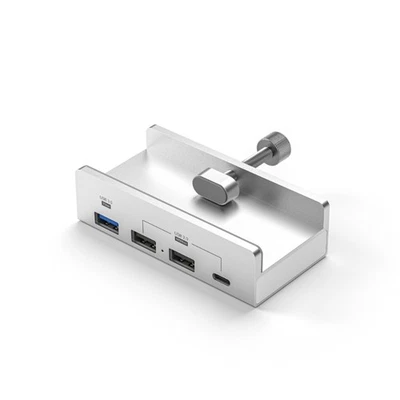 10Gbps USB C USB Hub 4 Port Aluminum USB 3.1 Docking Station Clamp for Desk