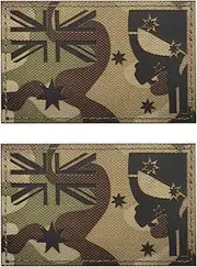 [VanGoghCat] 2 Pieces Reflective Australia Flag Patch Infrared IR Australian National Country Morale Badge Tactical Military Army Uniform Fastener Emblem for Team Backpack Hat Jacket Vest Biker Travel (Punisher-Camouflage)