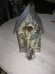 Handmade Wooden Birdhouse Tin Roof and the House Kitchen Flare One of a Kind