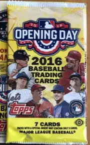 2016 TOPPS OPENING DAY FACTORY SEALED HOBBY PACK 7 CARDS (Possible Seager RC)