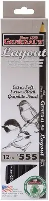 General Pencil Layout Graphite Drawing Pencils 12/Pkg-6B 555GP