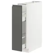 METOD / MAXIMERA base cabinet/pull-out int fittings, white/Voxtorp dark grey, 20x60x80 cm