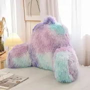 Plush Shaggy Reading Pillows with Arms Faux Fur Bed Rest Pillow for Adults, T...