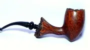 Unsmoked vintage Champ Of Denmark 7 smooth pickaxe freehand briar pipe-n/mint