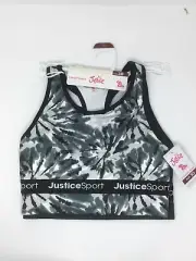 Justice Girls 2 Pack Pull Over Racer Back Sports Bras - Size 30 Gray