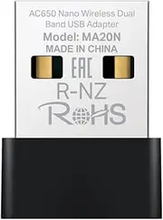 Mercusys AC650 Nano Wireless USB Adapter, Dual Band, Plug & Play, Miniature Design, WPA3 Security, Compatible with Windows 10/11, No More Configuration (MA20N)