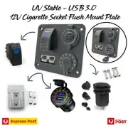 50 Amp Anderson Plug USB / Cigarette Socket Flush Mount Recessed Plate REDARC