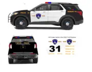 1/43 Scale Canton Ohio Police 2022 Motormax FD Explorer Waterslide Decals